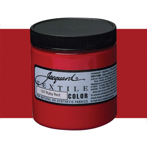 107 Ruby Red Jacquard Textile Paint - Fabric Paint - Dye & Paint