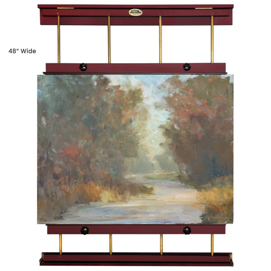 Rue Wall Easel Large, Mahogany & Brass 48" Wide
