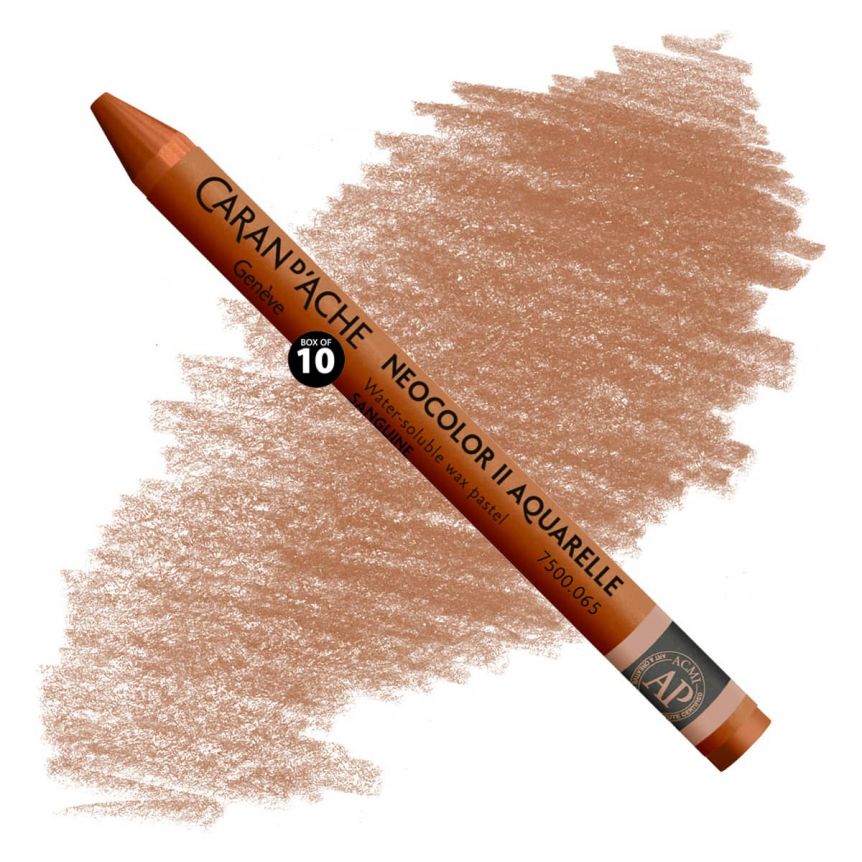 Caran d'Ache Neocolor II Water-Soluble Wax Pastels - Russet, No. 065 (Box of 10)