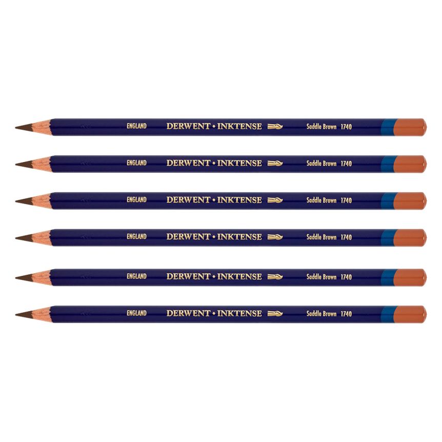 Derwent Inktense Pencil - Saddle Brown (Box of 6)