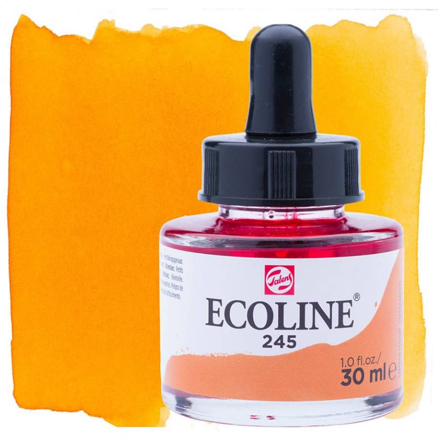 Ecoline Liquid Watercolor 30ml Pipette Jar Saffron Yellow