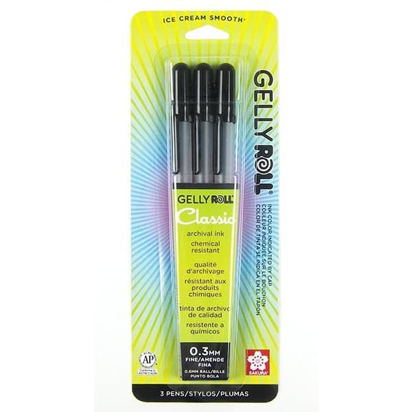 Sakura Gelly Roll Pen - Fine Point Set of 3, Black