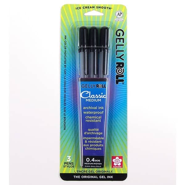 Gelly Roll Pen Set of 3	0.4 Mm	Black
