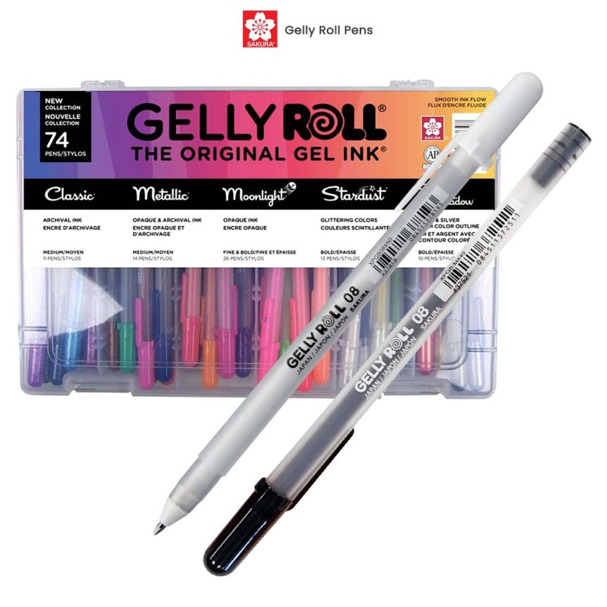Sakura Gelly Roll Moonlight Pens - Pastel Colors, Set of 5, Fine Point