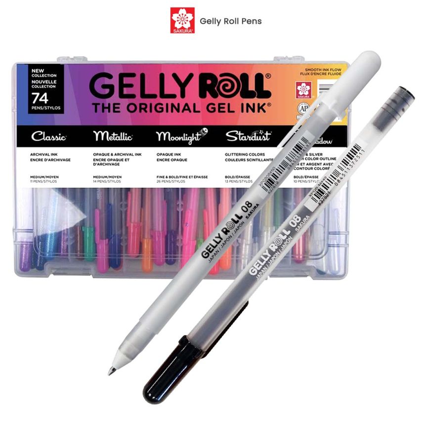 Sakura Gelly Roll Gel Pen White Color High Light Marke Pen Black