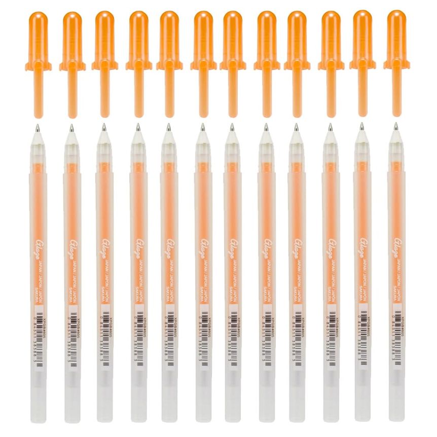 Sakura Gelly Roll 3-D Glaze Pen, Orange - Box of 12