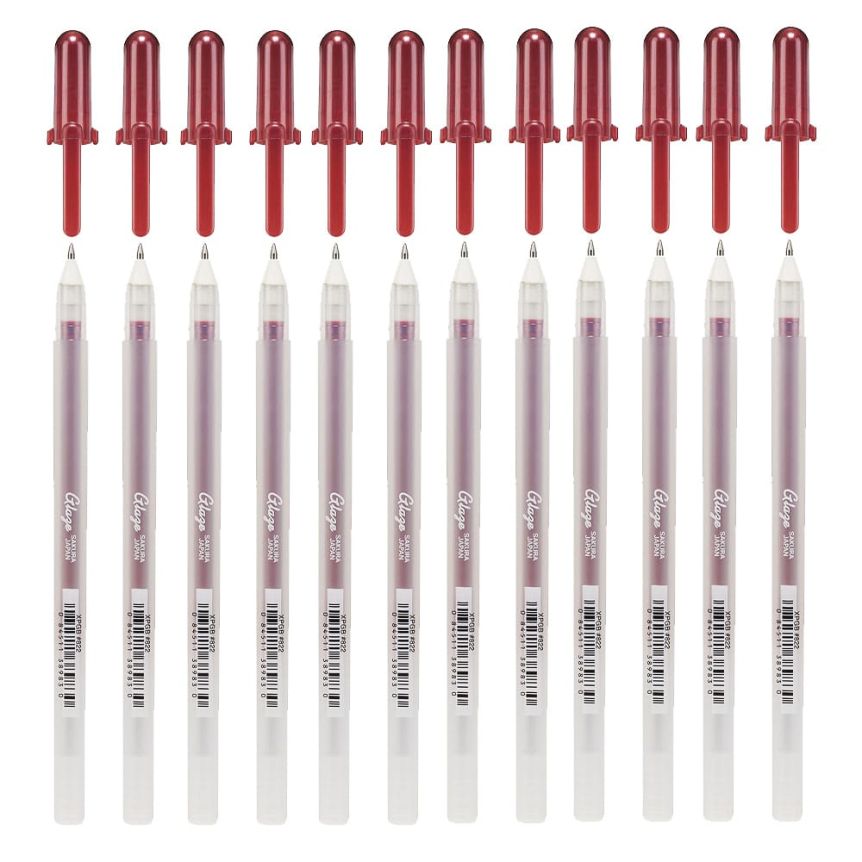 Sakura Gelly Roll 3-D Glaze Pen, Real Red Deep - Box of 12