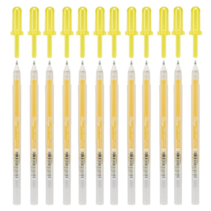 Sakura Gelly Roll 3-D Glaze Pen, Gloss Yellow - Box of 12