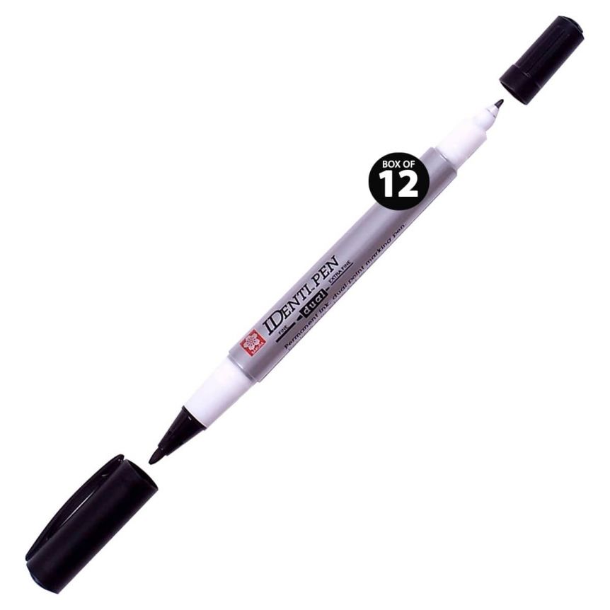 Sakura IDenti-Pen, Dual Tip - Black (Box of 12)