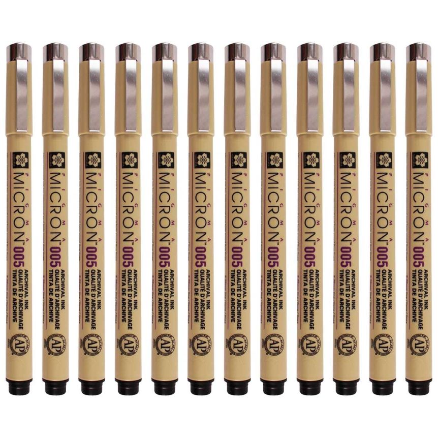 Sakura Pigma Micron Pen (005) .20 mm, Black (Box of 12)