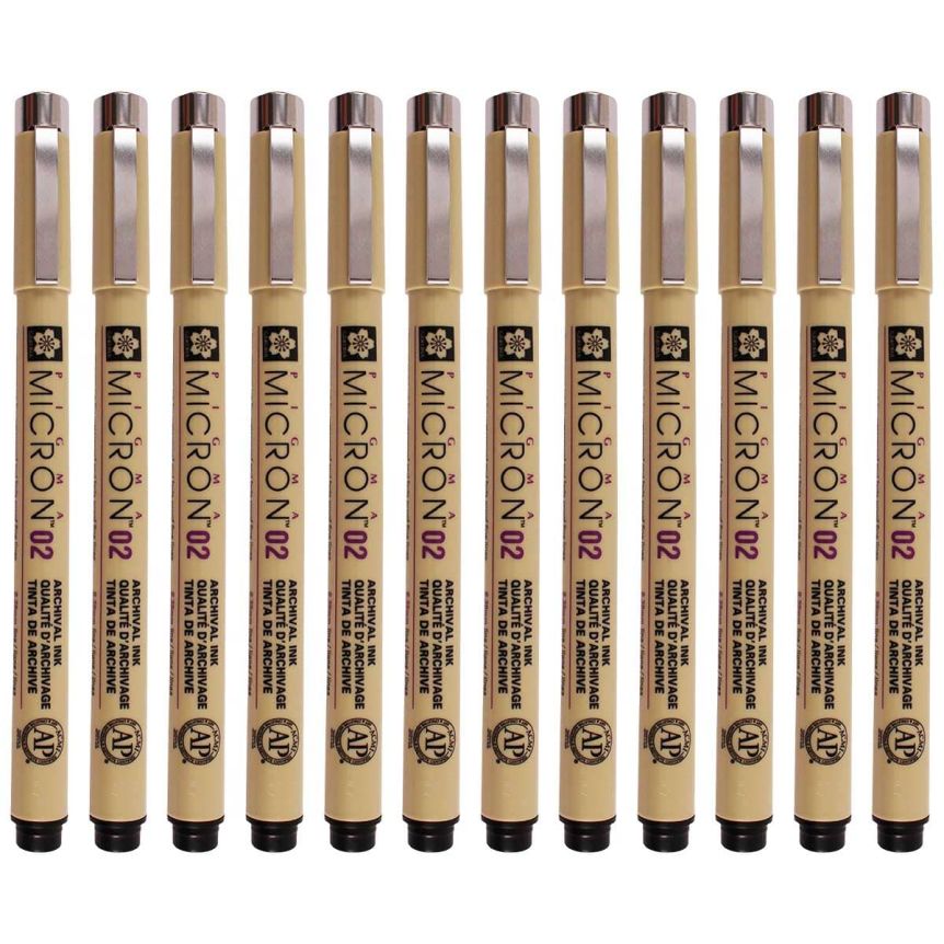 Sakura Pigma Micron Pen (02) .30 mm, Black (Box of 12)