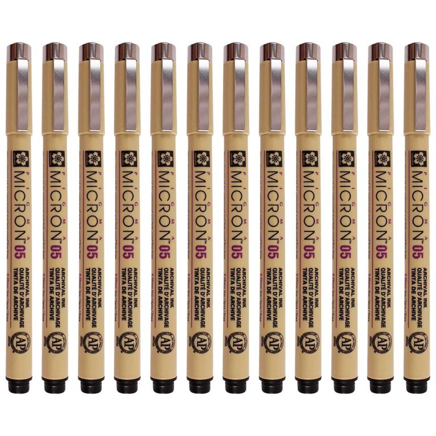 Sakura Pigma Micron Pen (05) .45 mm, Black (Box of 12)