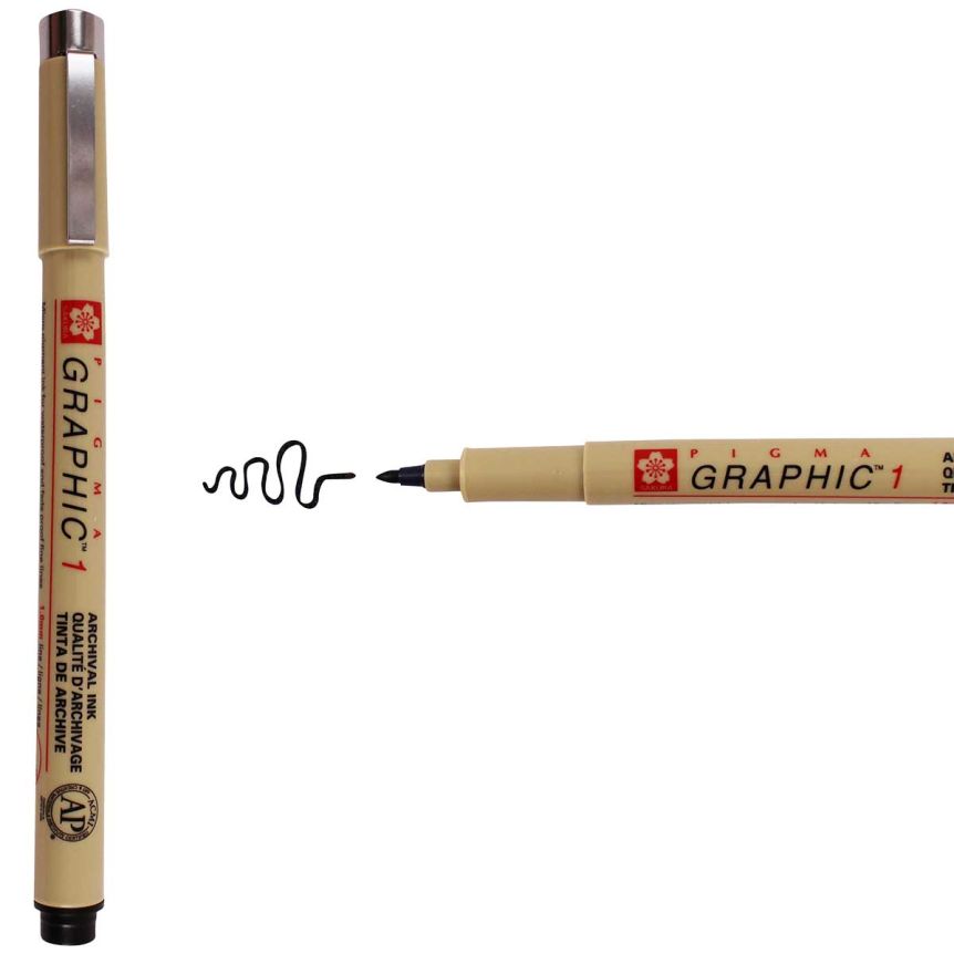 Sakura Pigma Graphic Pen - Black, 1 mm