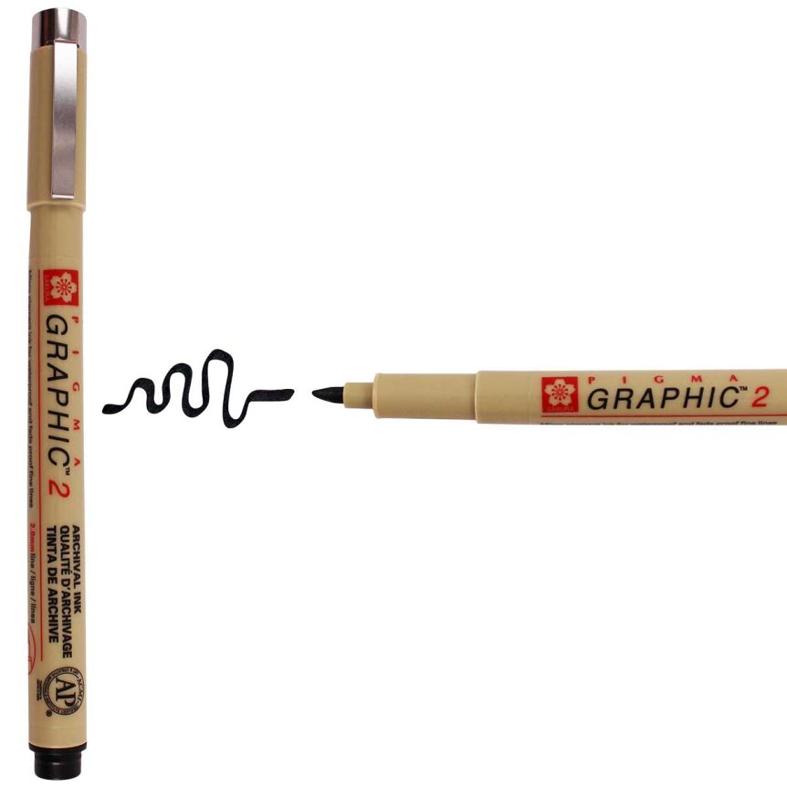 Sakura Pigma Graphic Pen - Black, 2 mm