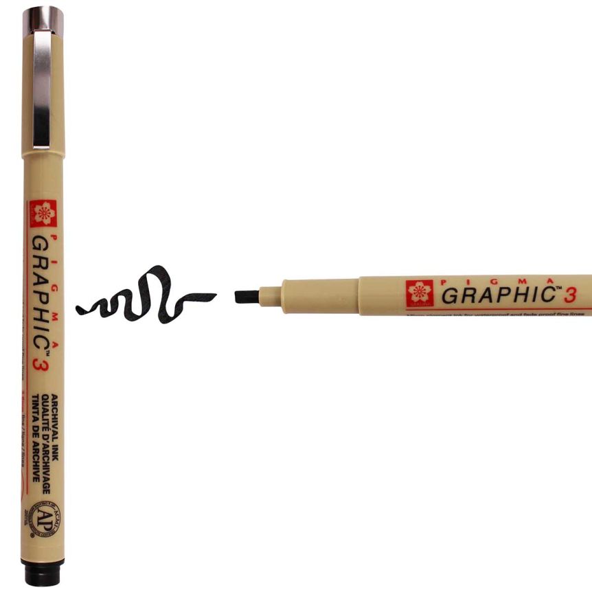Sakura Pigma Graphic Pen - Black, 3 mm