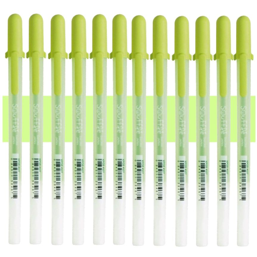 Sakura Soufflé Light Green Pen, 3-D Ink, Box of 12