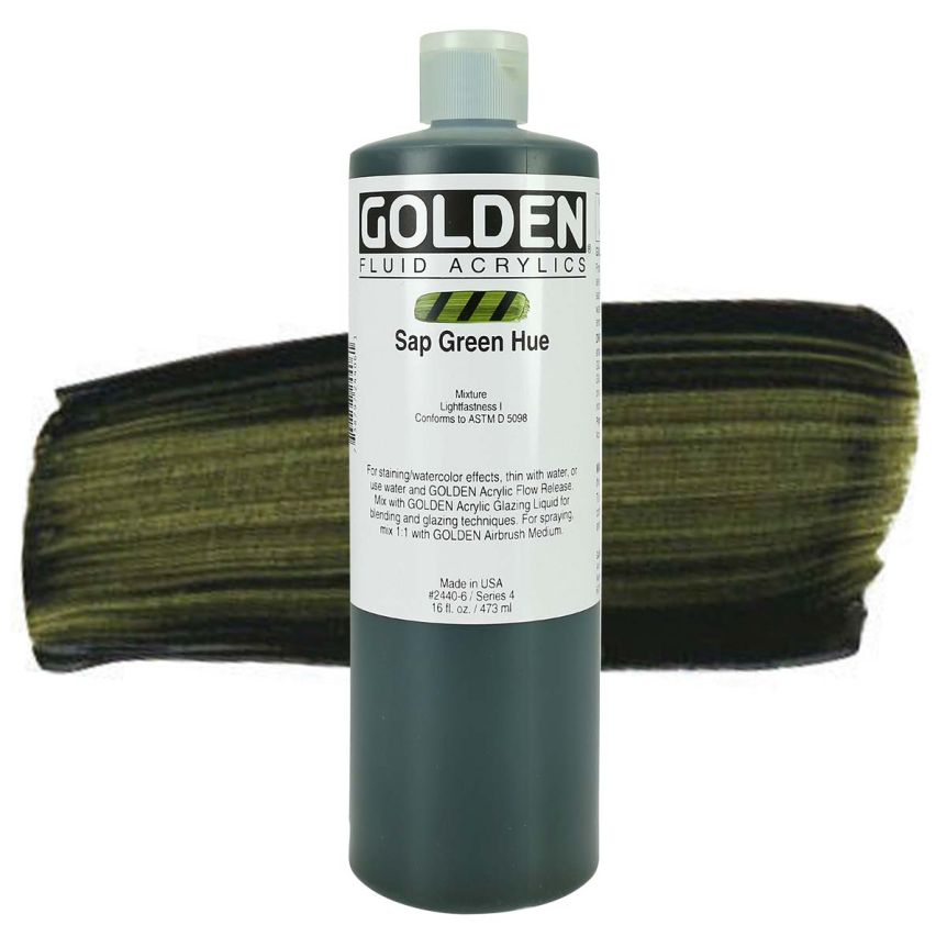 GOLDEN Fluid Acrylics Sap Green Hue, 16oz