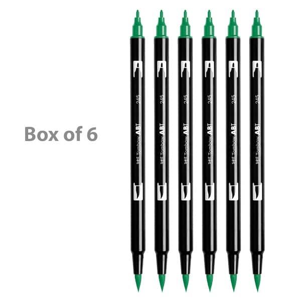 Tombow Dual Brush Pens Box of 6 Sap Green