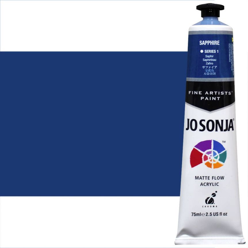 Jo Sonja Matte Flow Artist Acrylic - Sapphire, 75ml Tube