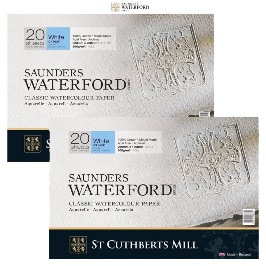 Saunders Waterford Watercolor Block - 10 x 14, Hot Press, 140 lb, 20  Sheets 
