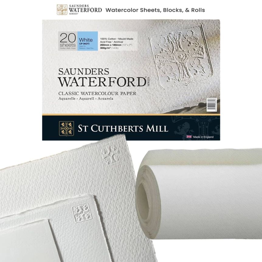 Saunders Waterford Watercolor Paper, Blocks, and Rolls