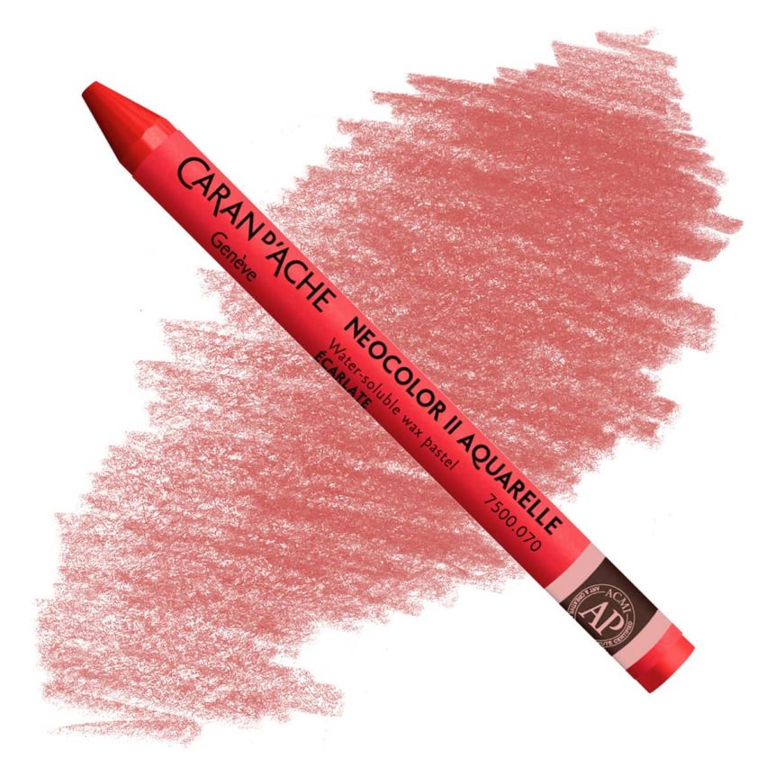 Caran d'Ache Neocolor II Water-Soluble Wax Pastels - Scarlet, No. 070