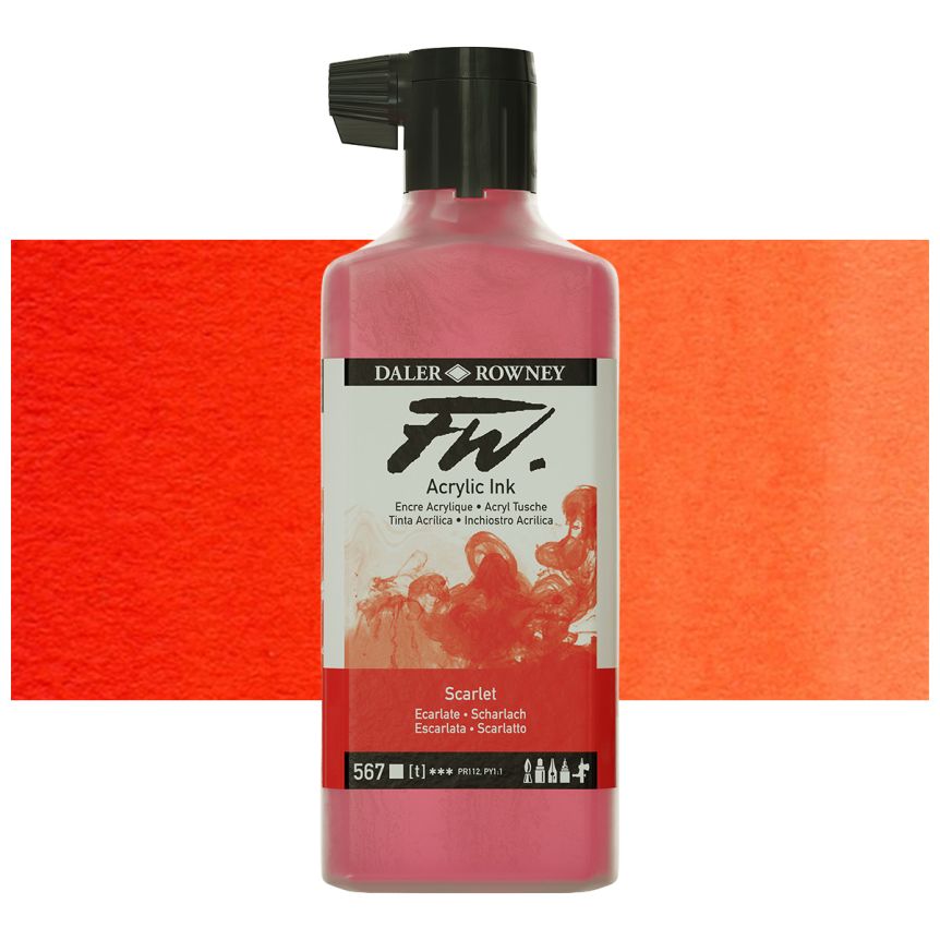 FW Acrylic Ink 180ml Scarlet
