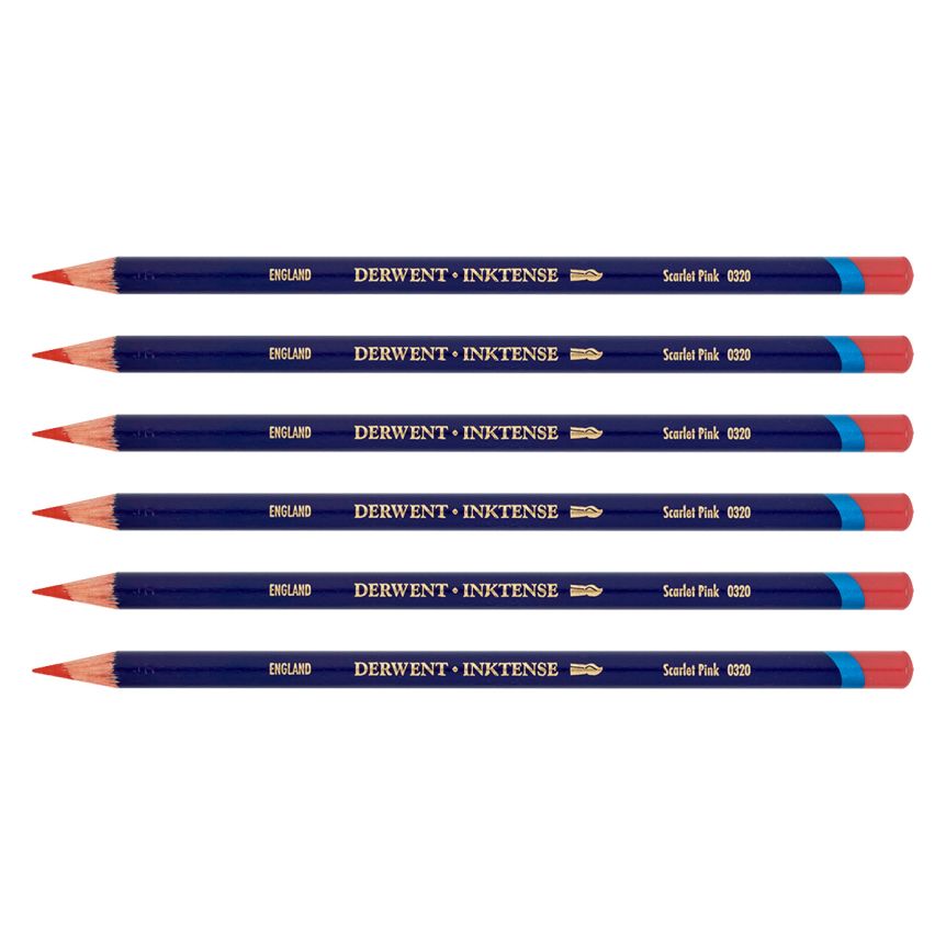 Derwent Inktense Pencil - Scarlet Pink (Box of 6)