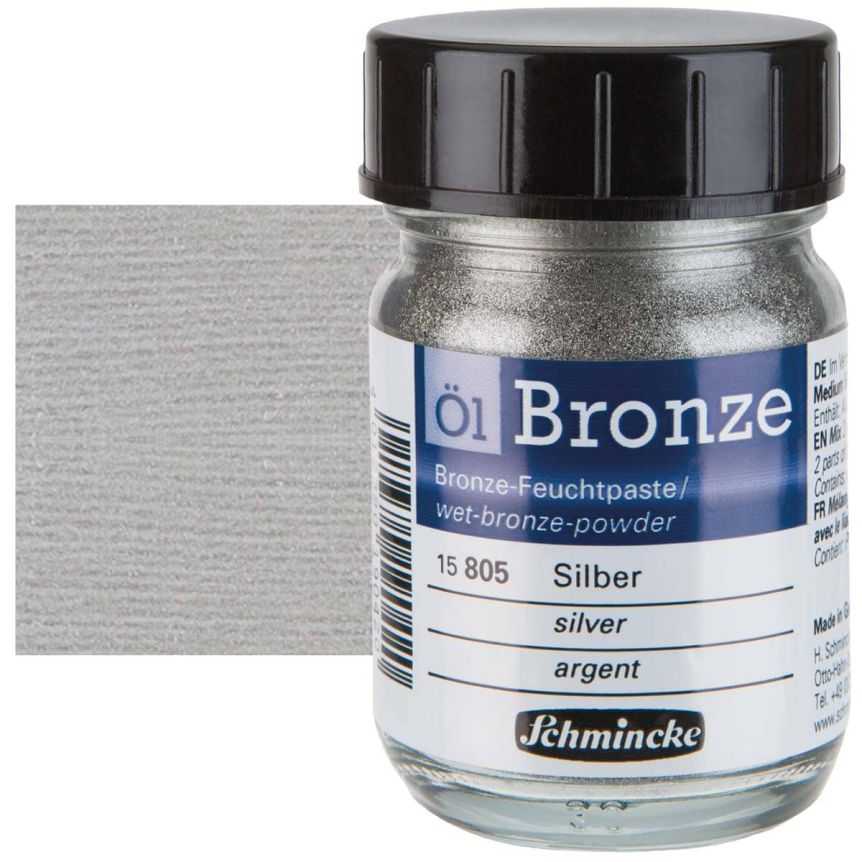 Schmincke Oil Bronze Powder - Silver, 50ml