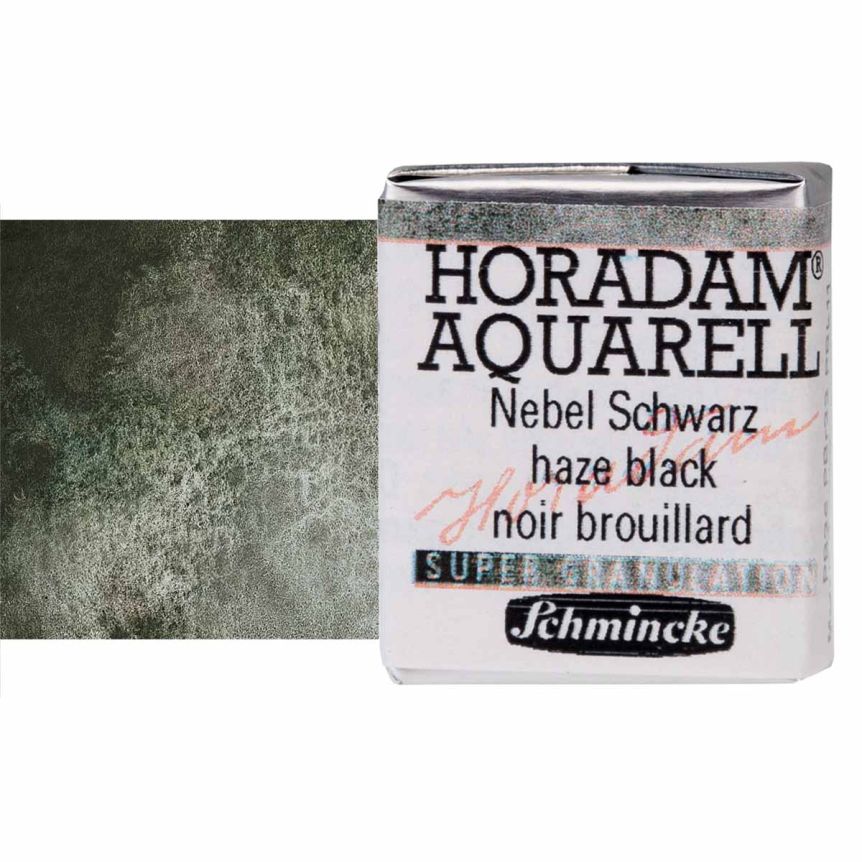 Horadam Super Granulating Watercolor - Haze Black, Half Pan