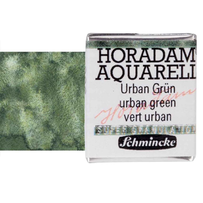 Horadam Super Granulating Watercolor - Urban Green, Half Pan
