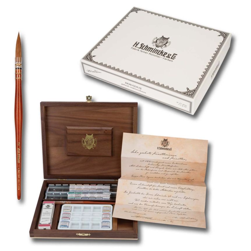 Schmincke Horadam Watercolor Retro Luxury Wood Box Set of 18