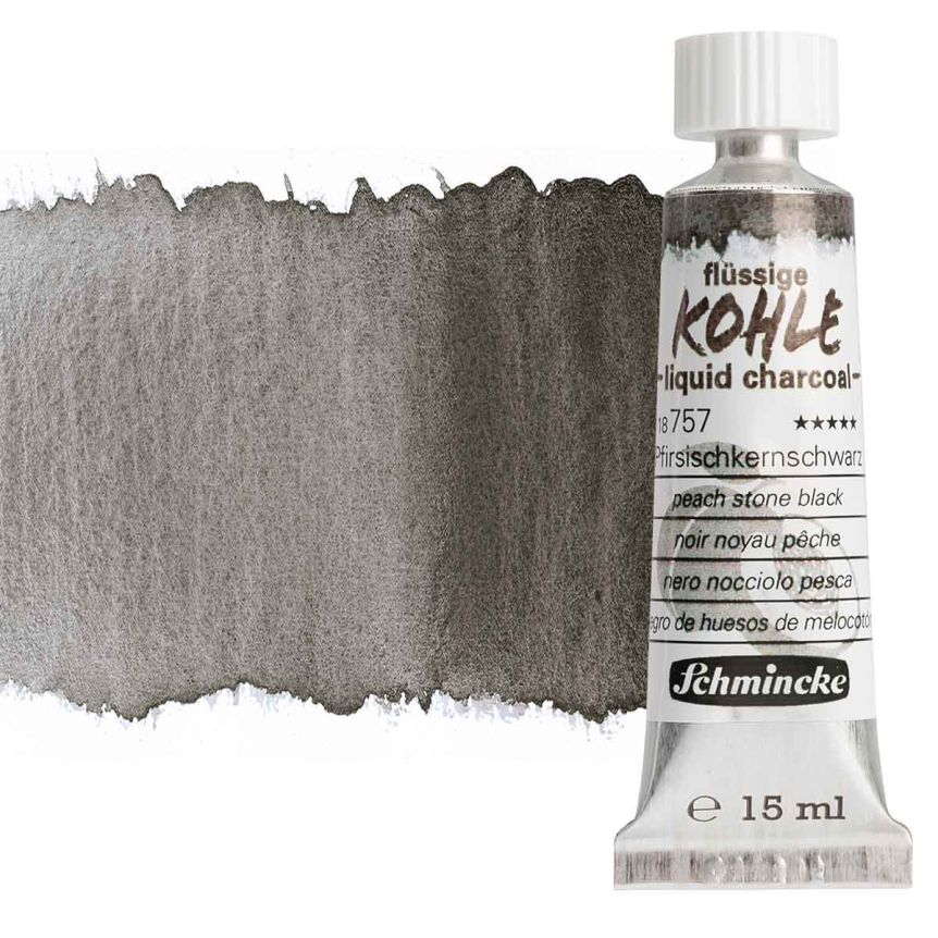 Schmincke Liquid Charcoal 15ml Peach Stone Black