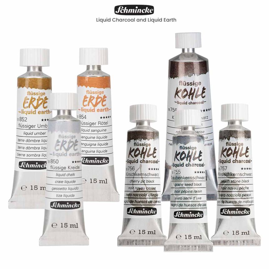 Schmincke Liquid Charcoal and Liquid Earth