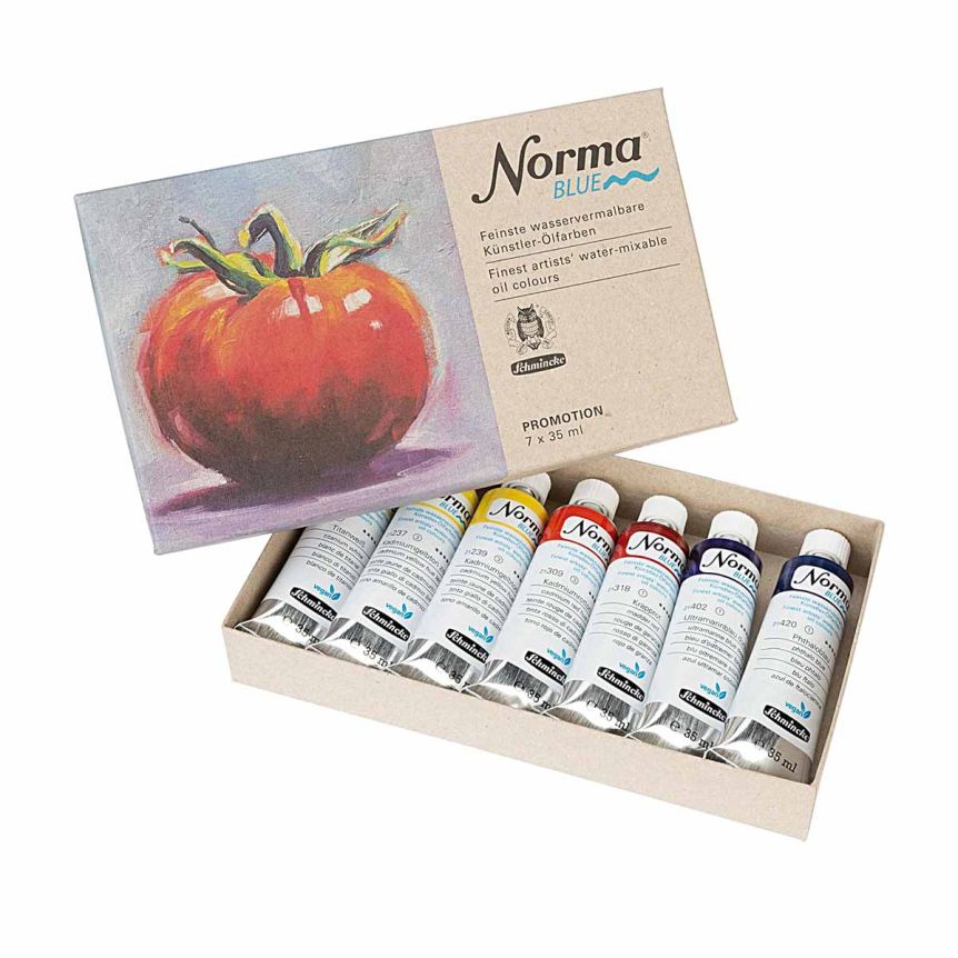 Norma Blue Water-Mixable Oil Daily Painting Set of 7, 35ml Tube