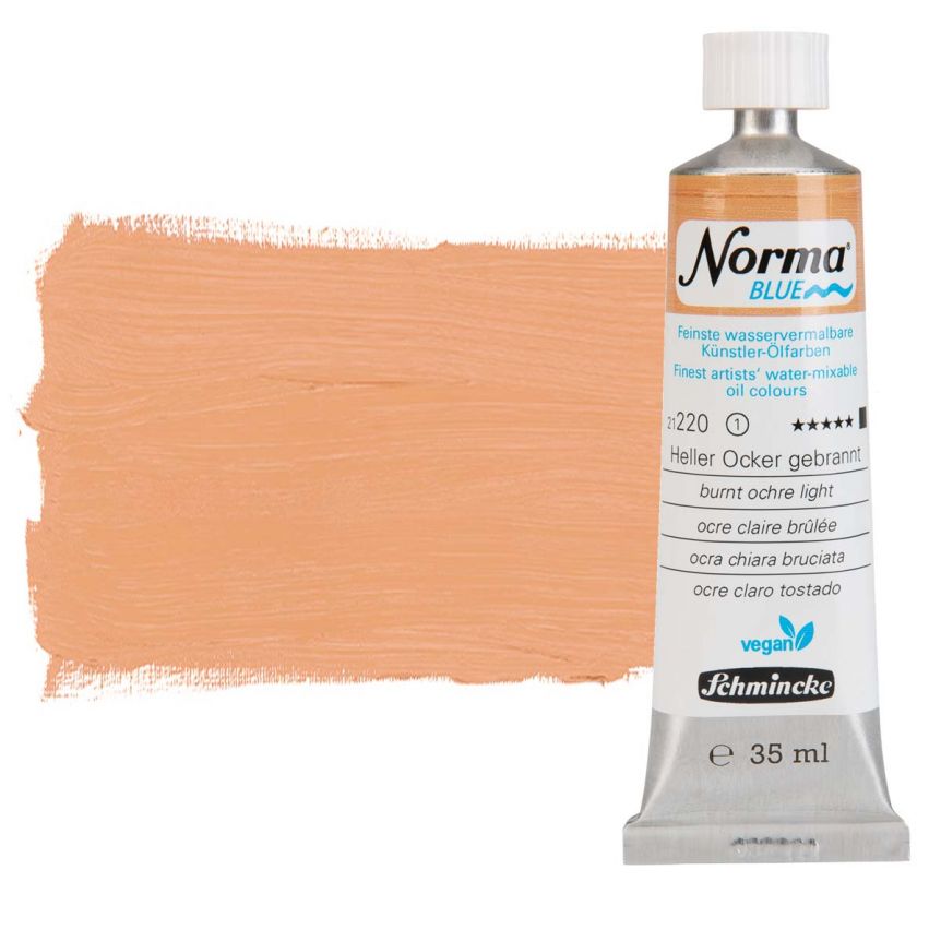 Norma Blue Water-Mixable Oil Color - Burnt Ochre Light, 35ml Tube
