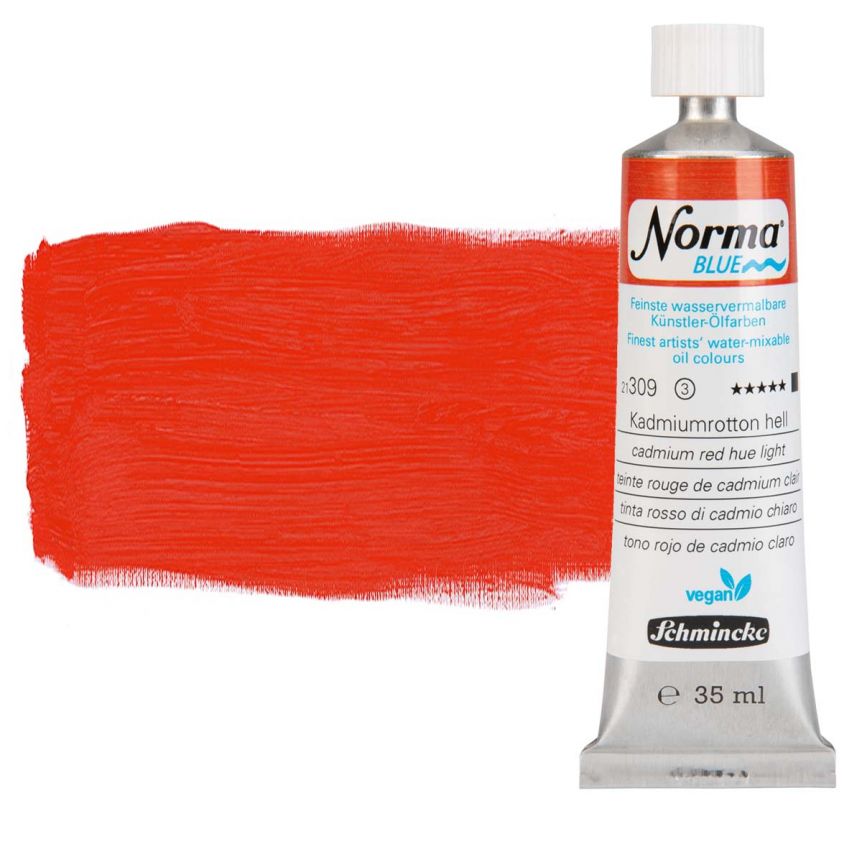 Norma Blue Water-Mixable Oil Color - Cadmium Red Hue Light, 35ml Tube