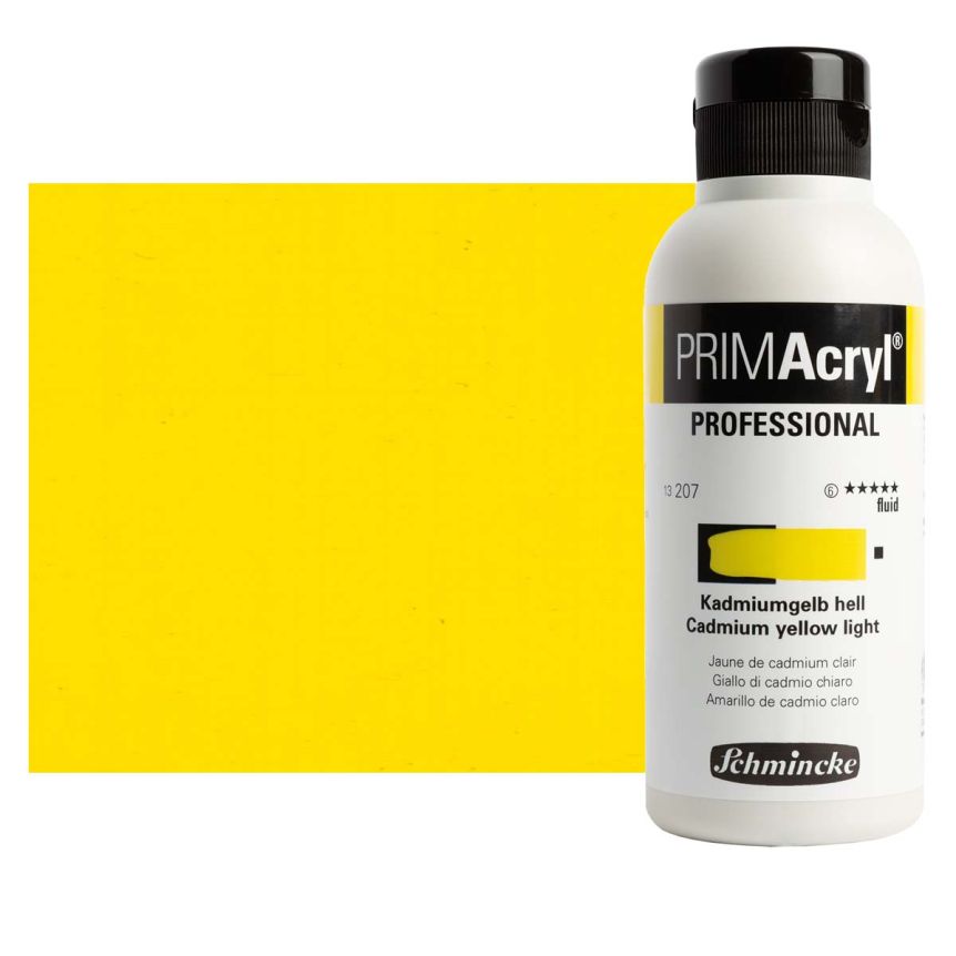 Schmincke PRIMAcryl Professional Fluid Acrylic - Cadmium Yellow Light, 250 ml