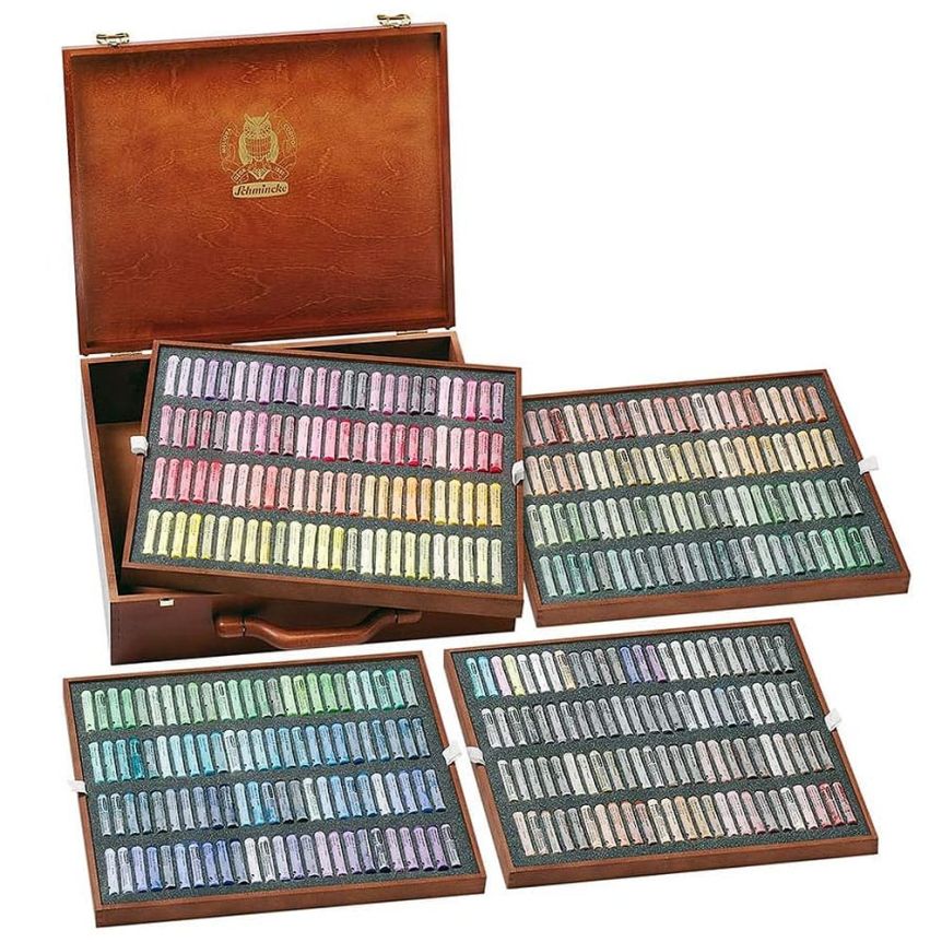 Schmincke Soft Pastels Wood Box Set of 400 (Walnut Stained)