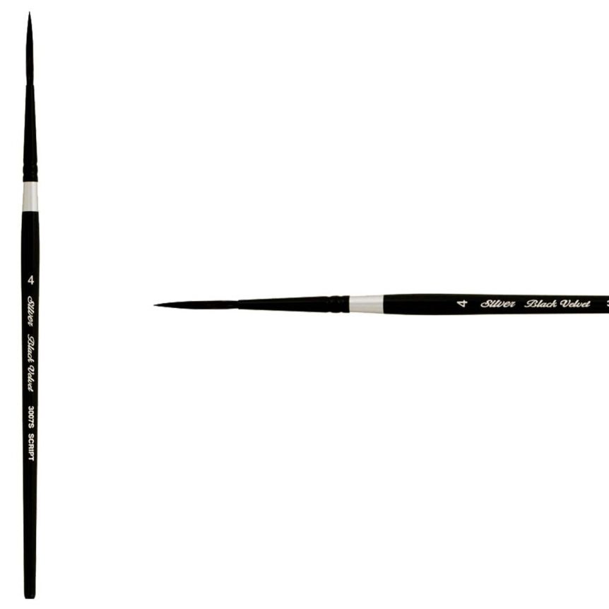 Silver Brush Black Velvet® Watercolor Brush Series 3700S Script #4