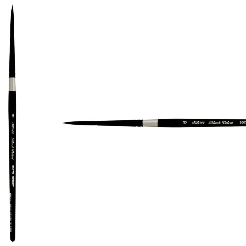 Silver Brush Black Velvet® Watercolor Brush Series 3700S Script #6