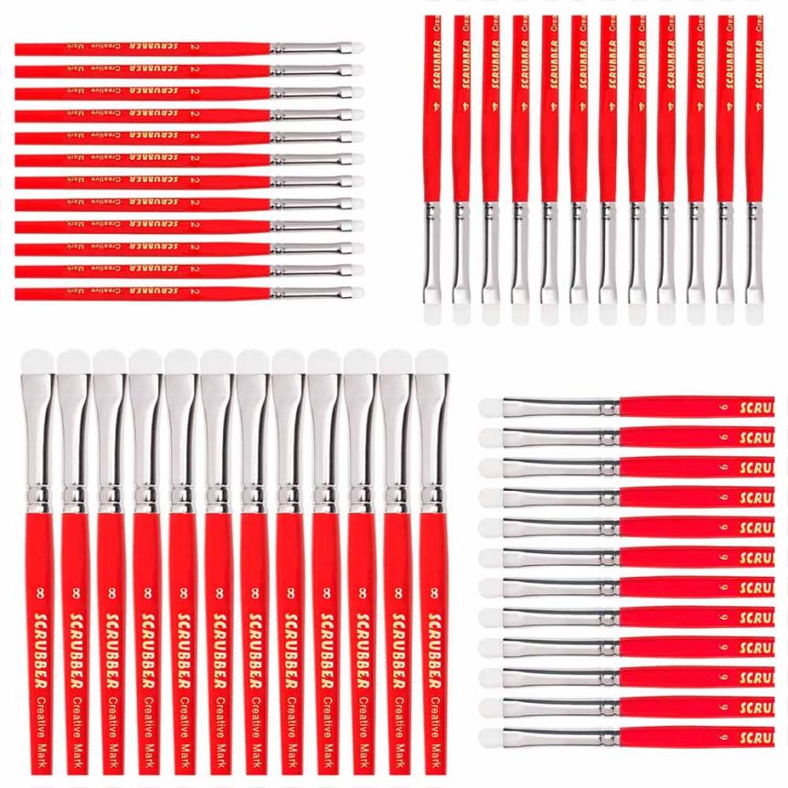 Creative Mark Scrubber Brush Mixed Size Set of 48