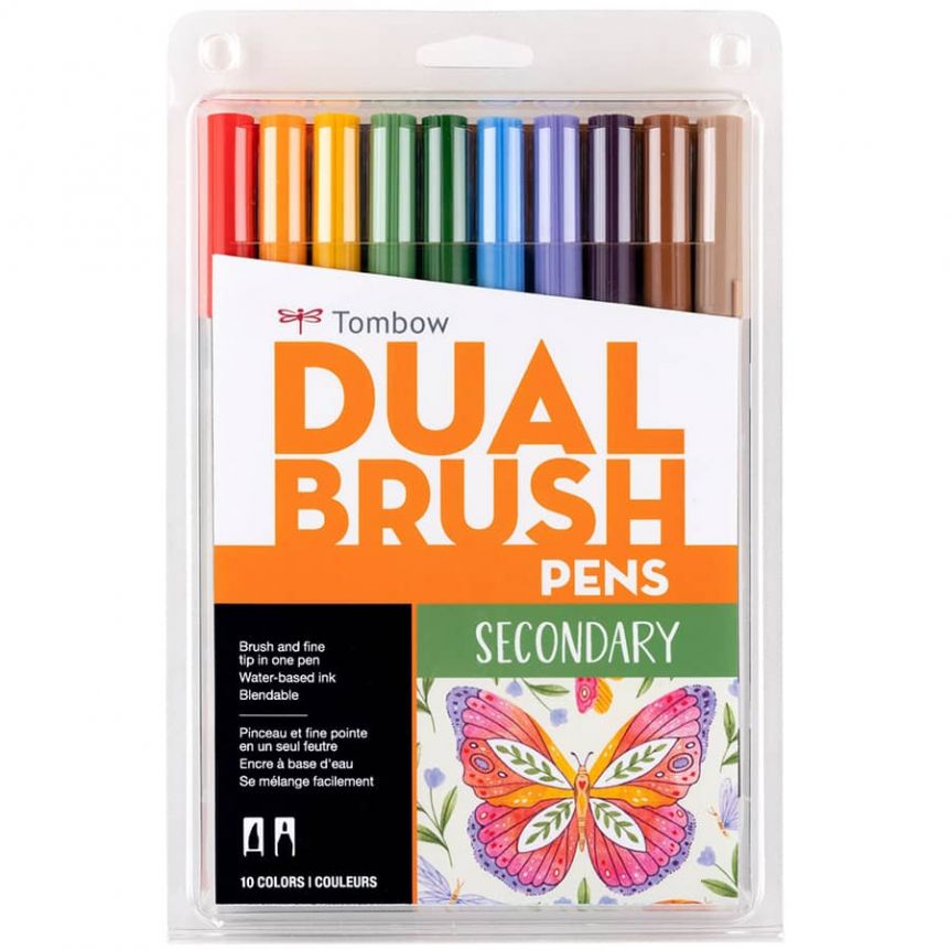 Tombow Dual Brush Pen Set of 10 Retro Colors