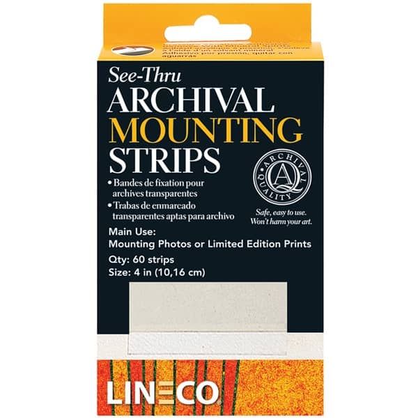 Lineco See-Thru Mounting Strips 60 Pack