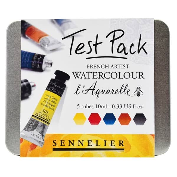 Sennelier L'Aquarelle 10ml French Artists' Watercolors Test Pack of 5