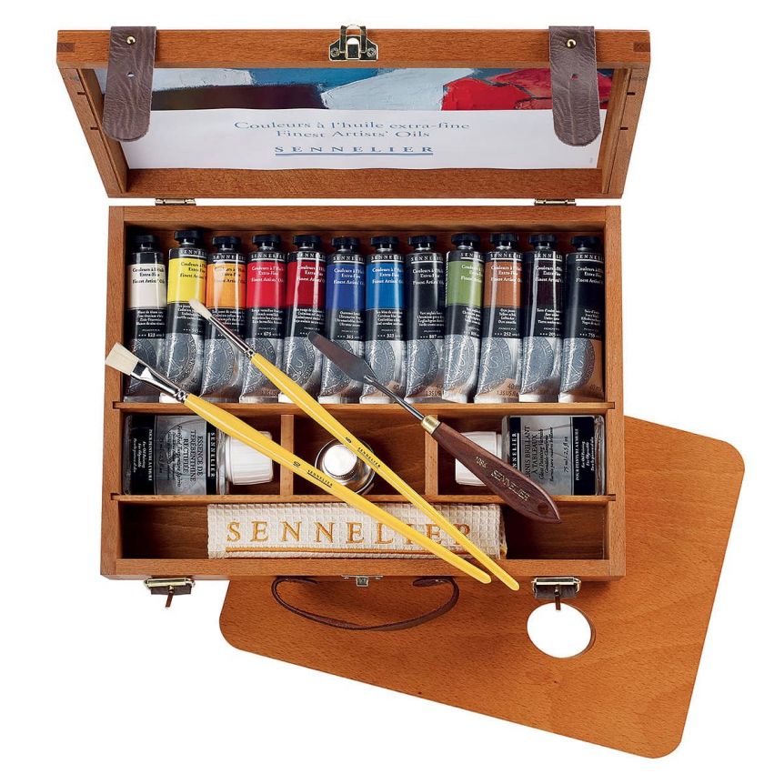 XXL Oil Paint Set - 24 Paints, 25 Brushes, 1 Canvas, and Art Palette