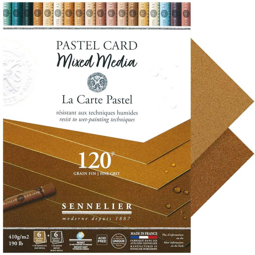 Sennelier La Carte Pastel Mixed Media Pad - Earth Tones, 9.45"x11.81" (12 Cards)