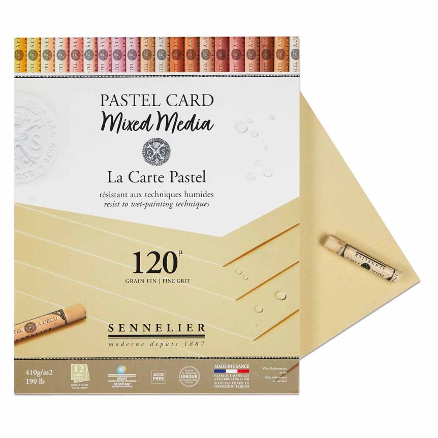 Sennelier La Carte Pastel Mixed Media Pad - Naples Yellow, 11.81"x11.81" (12 Cards)