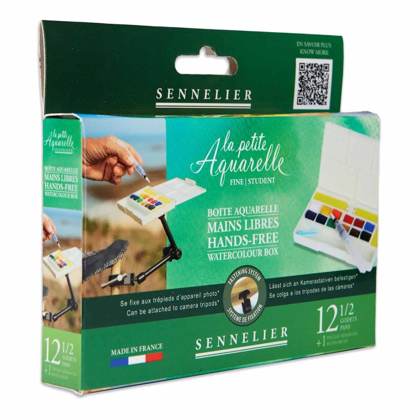 Sennelier La Petite Aquarelle Watercolor Hands-Free Half Pan Set of 12