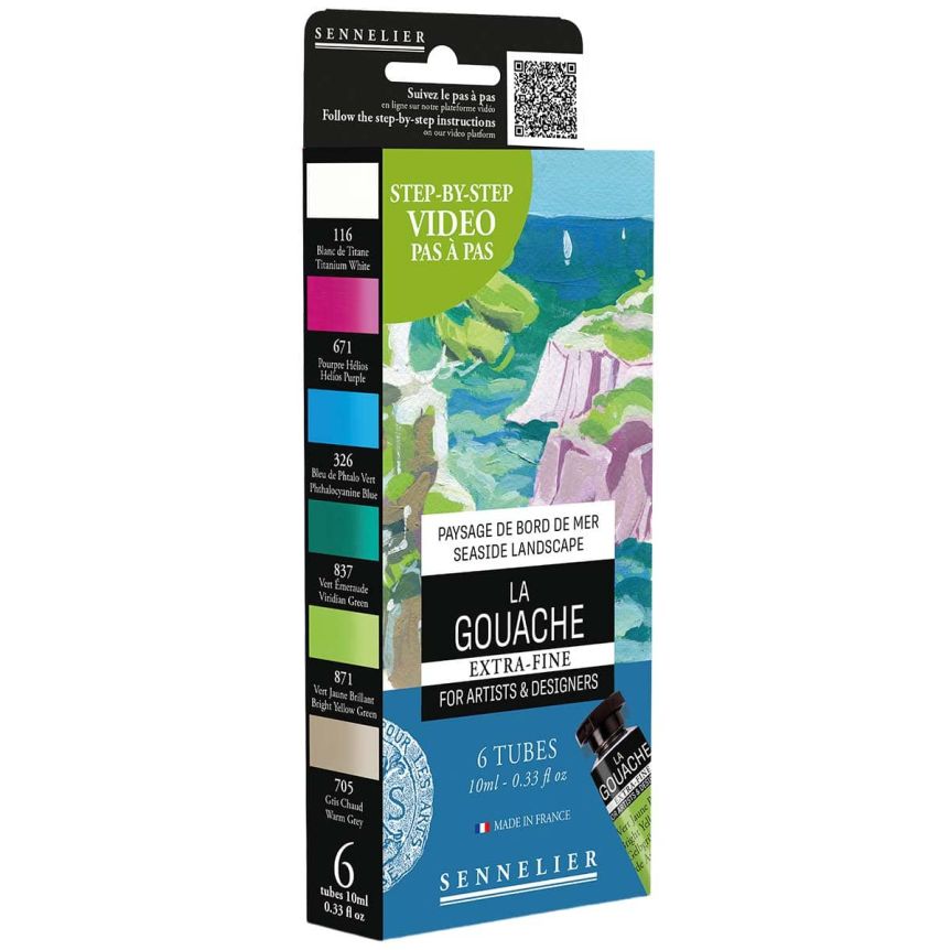 Sennelier Extra-Fine Gouache - Seaside Set of 6, 10 ml Tubes